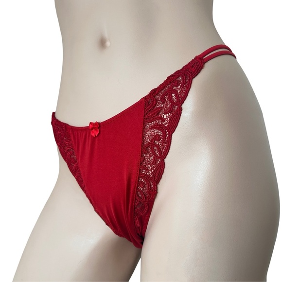 RARE Victoria's Secret Second Skin Satin Lace Double String Bikini Panties NWT - Picture 3 of 12